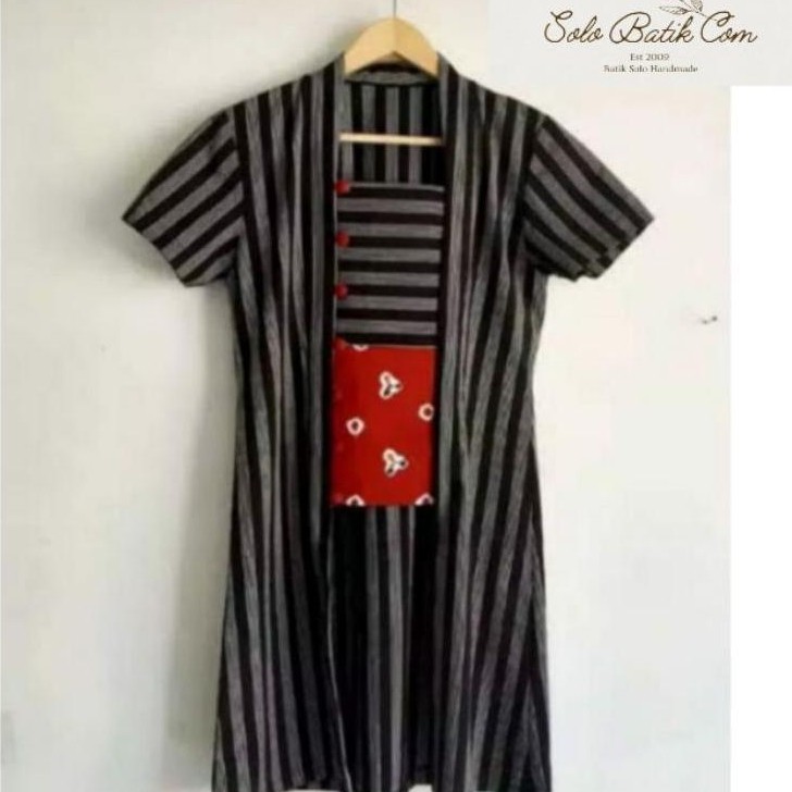 Termurah Kutu Baru Panjang Jumputan Lurik Atasan Batik Blus Wanita Solo