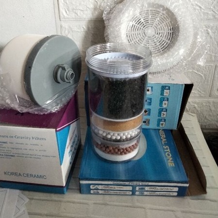 Filter Air Mineral Paket Filter Air Mineral Pot Lengkap dengan Cartridge Keramik dan Batu Mineral un