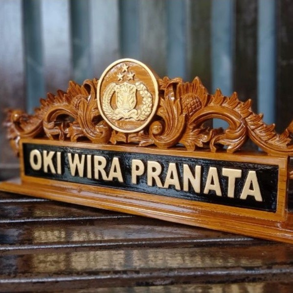 PAPAN NAMA / PAPAN NAMA MEJA / PAPAN NAMA POLISI / PAPAN NAMA MEJA KANTOR / KAYU JATI