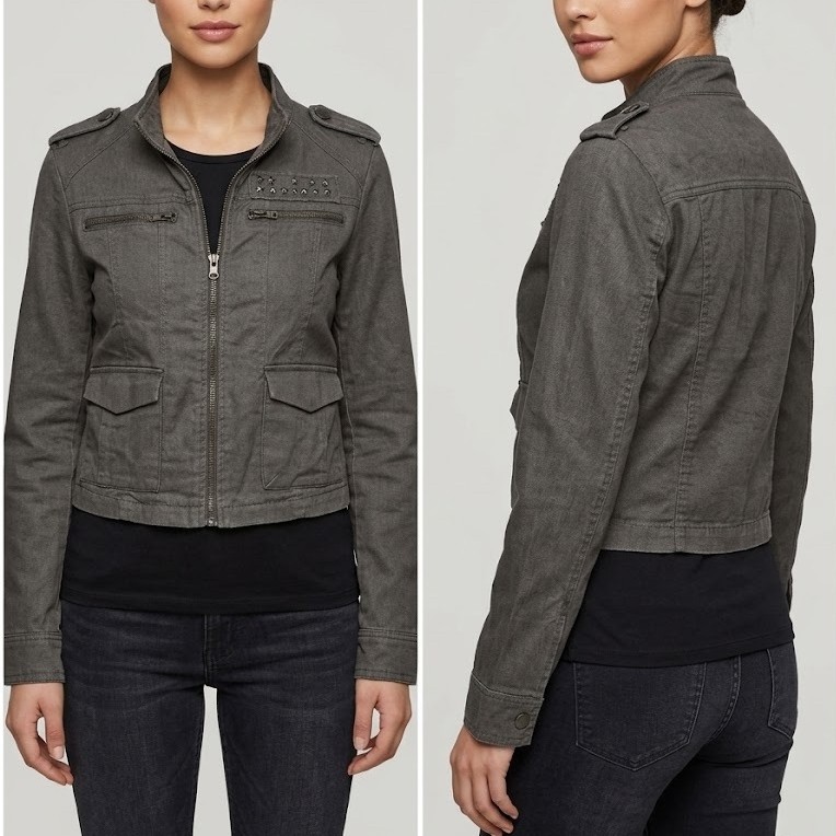 Jaket Crop Wanita Army Military Style