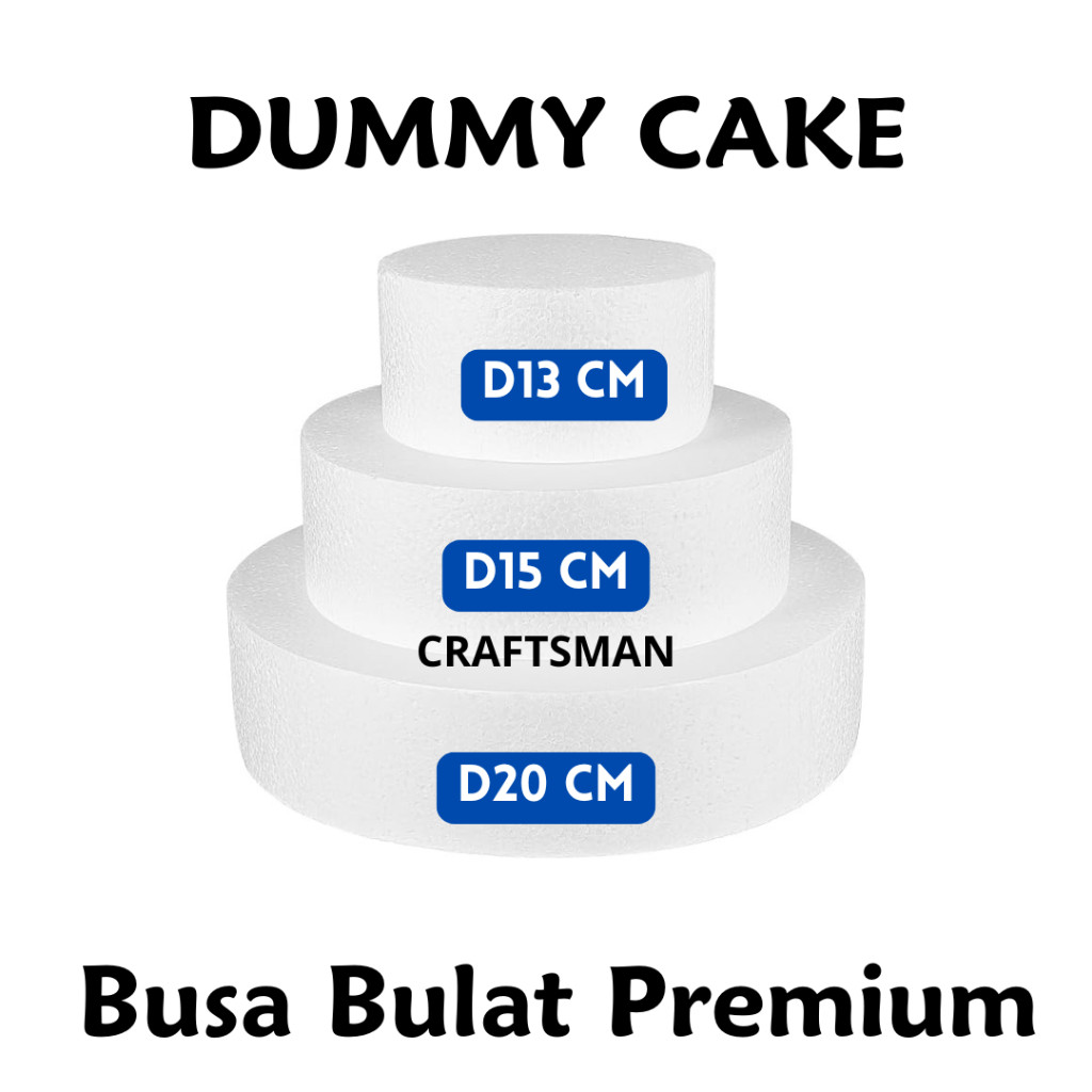 Dummy Cake Jumbo Diameter 20CM Busa Foam Gabus Bulat Premium Styrofoam Box Buket Balon Bunga Gagang 