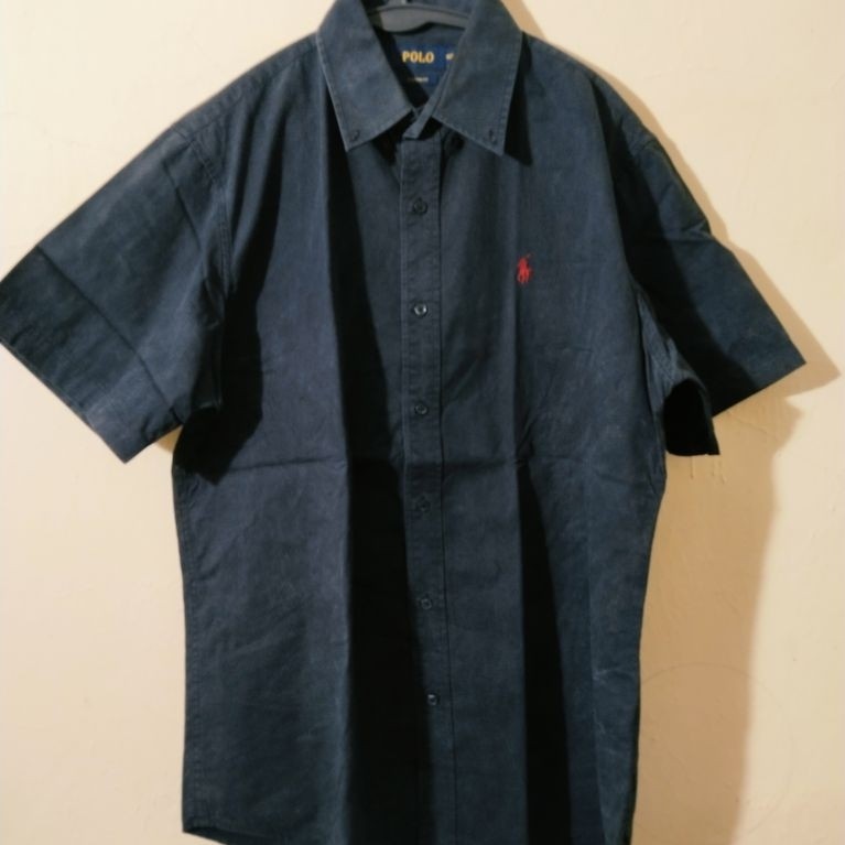 kemeja pendek hitam Polo