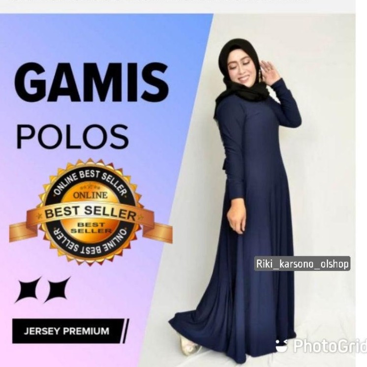 murah [promo]riki karsono olshop - grosir gamis polos jersey all size/gamis terbaru/gamis kekinian 2