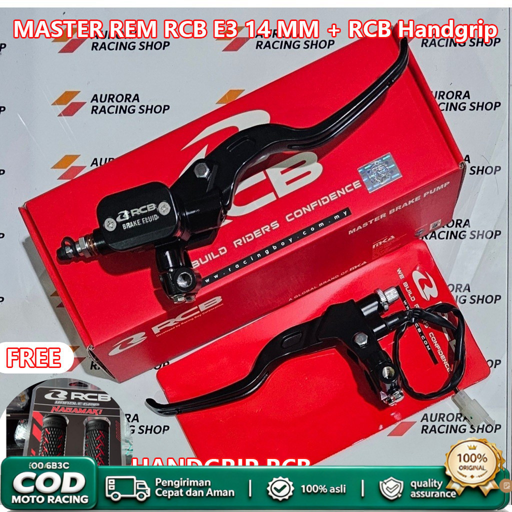 MASTER REM RCB E3 14 MM + RCB Handgrip & HANDLE RCB E2 REM / KOPLING ORIGINAL BLACK / SILVER