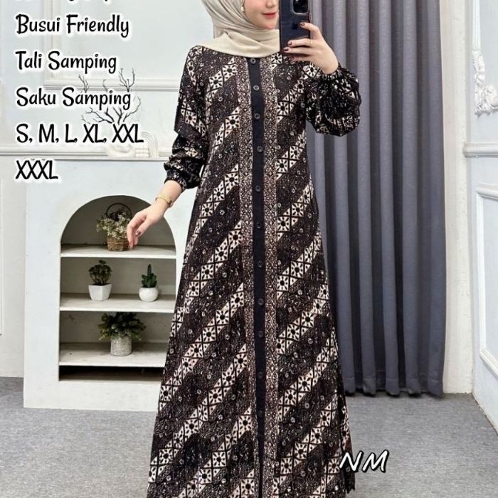 Gamis Twill Ory/Gamis Twill Ory Pekalongan/Gamis Twill Busui Resleting/Kancing Depan/Gamis Twill Ter