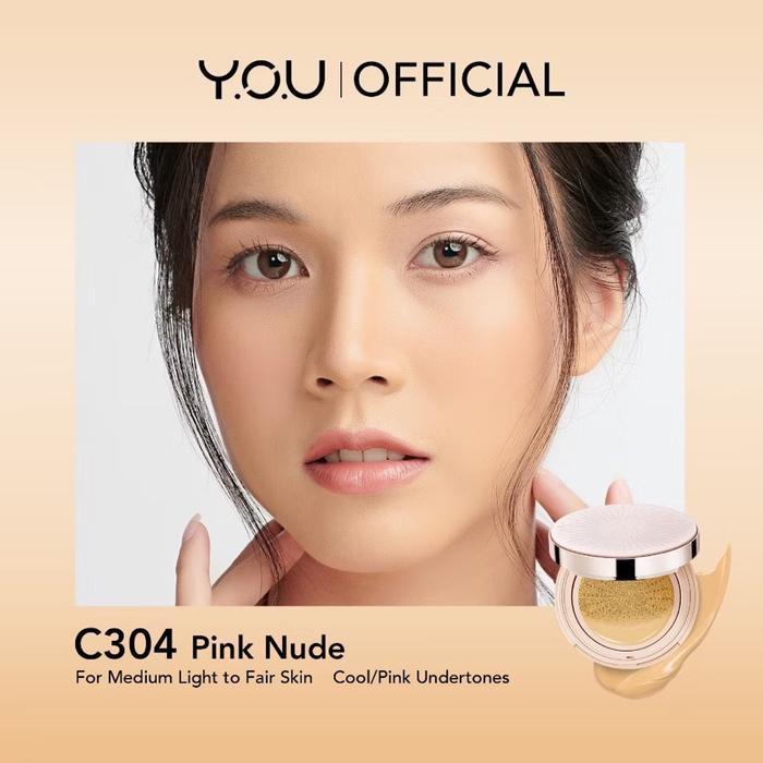 ￼YOU Noutriwear+ Flawless Cushion Foundation Nourishing Poreless Perfect Coverage Tahan Lama 16 Jam 