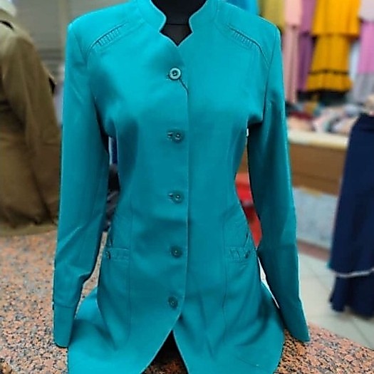 Setelan rok span warna tosca untuk seragam kerja dan acara formal
