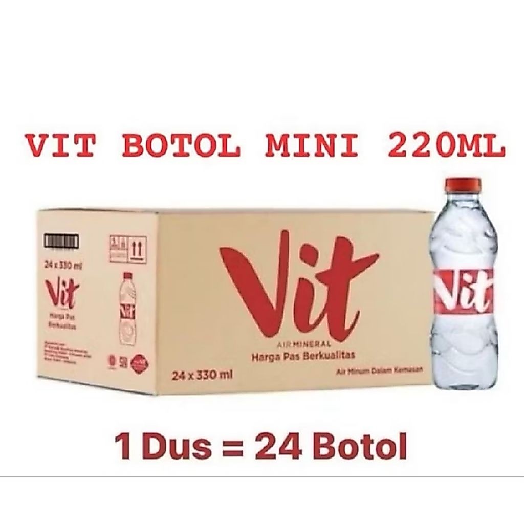 Vit botol 220 ml ( 1 dus isi 24 botol )