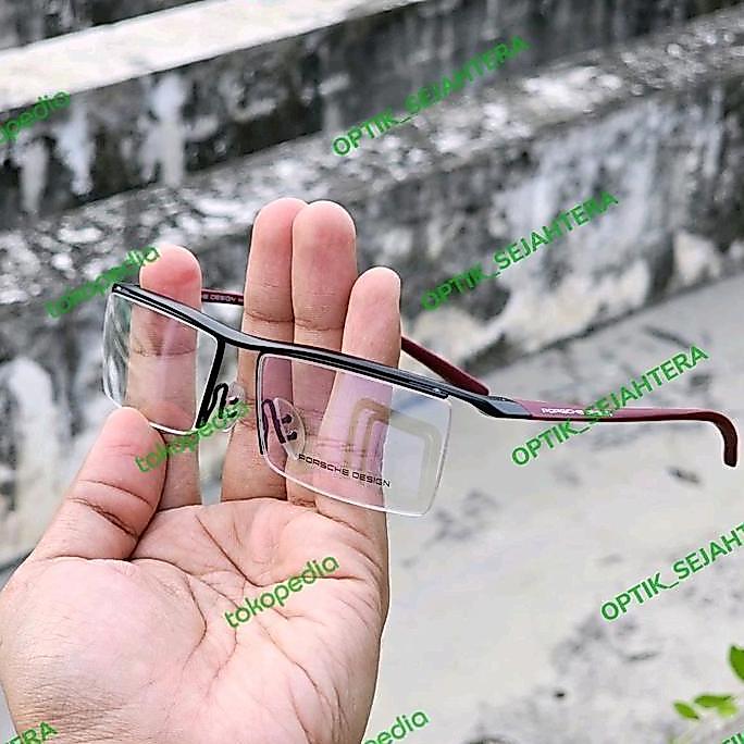 frame kacamata pria Sport Porsche Desn Titanium kacamata minus baca