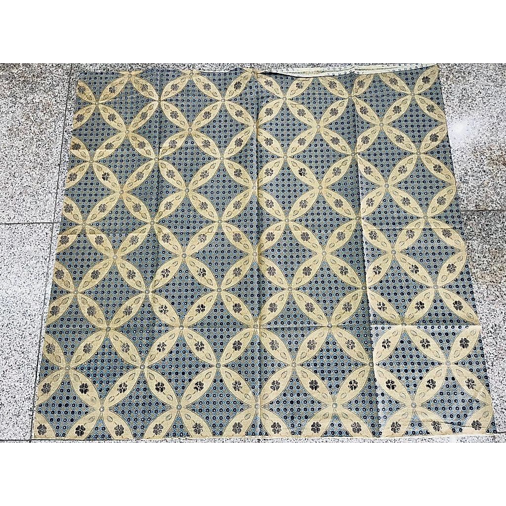 kain batik kawung biru indigo motif lawasan klasik solo