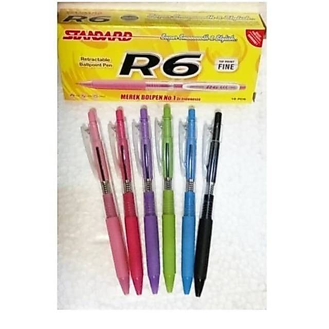 Pulpen Standard R6 Pen Tinta Hitam R6 Pena Standard