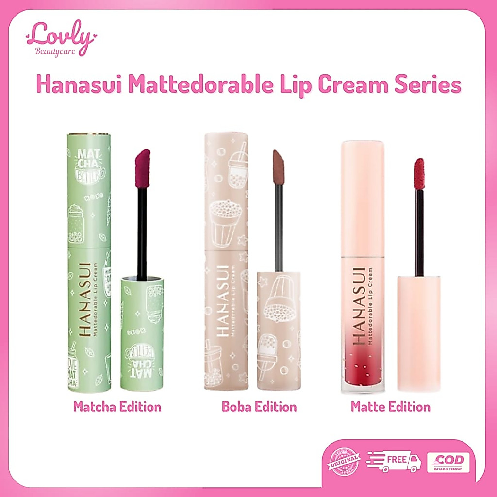HANASUI MATTEDORABLE LIPCREAM SERIES | Matcha Edition | Boba Edition
