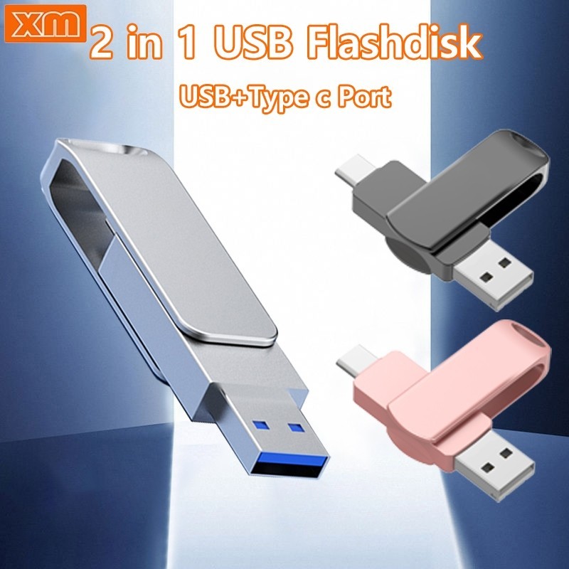 XM U202 Flashdisk TYPE-C Kecepatan Tinggi: 128GB-1TB, Flash Drive Logam USB untuk Komputer, Android 