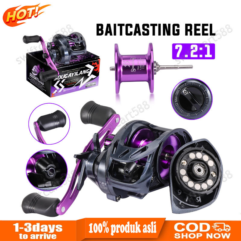 Sougayilang reel pancing 18+1BB 7.2：1 Rasio kecepatan rotasi reel bc casting reel reel mini EVA hand
