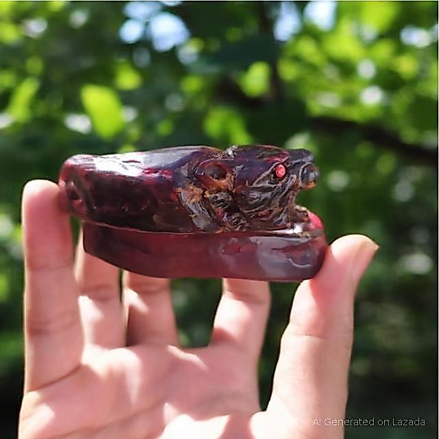 Gelang bahar merah ukir macan