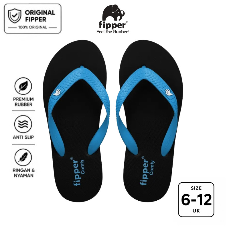 Fipper - Comfy Black / Blue Sky