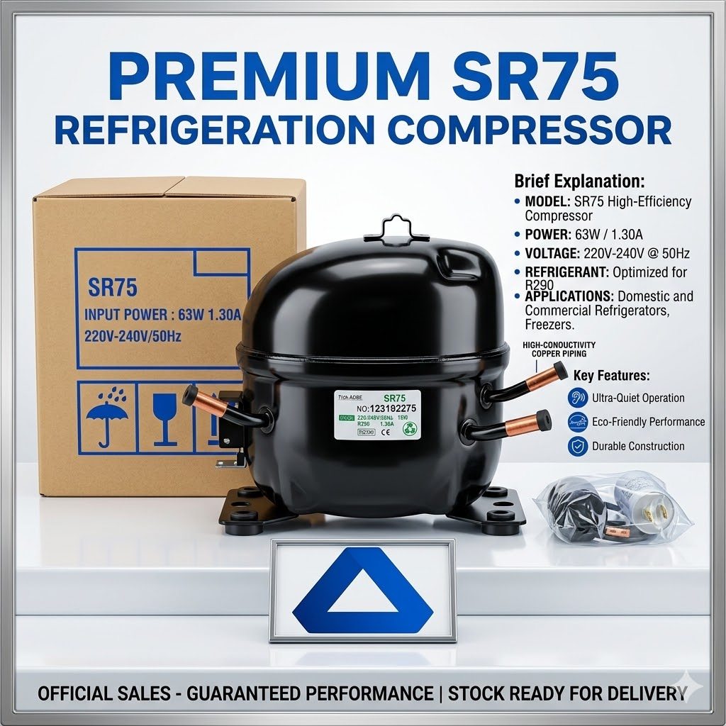 FUJI KOBE KOMPRESOR KULKAS 1/5HP 1/5 HP 63W 63 WATT COMPRESSOR KOMPRESSOR FREEZER KULKAS SR75 SR 75 