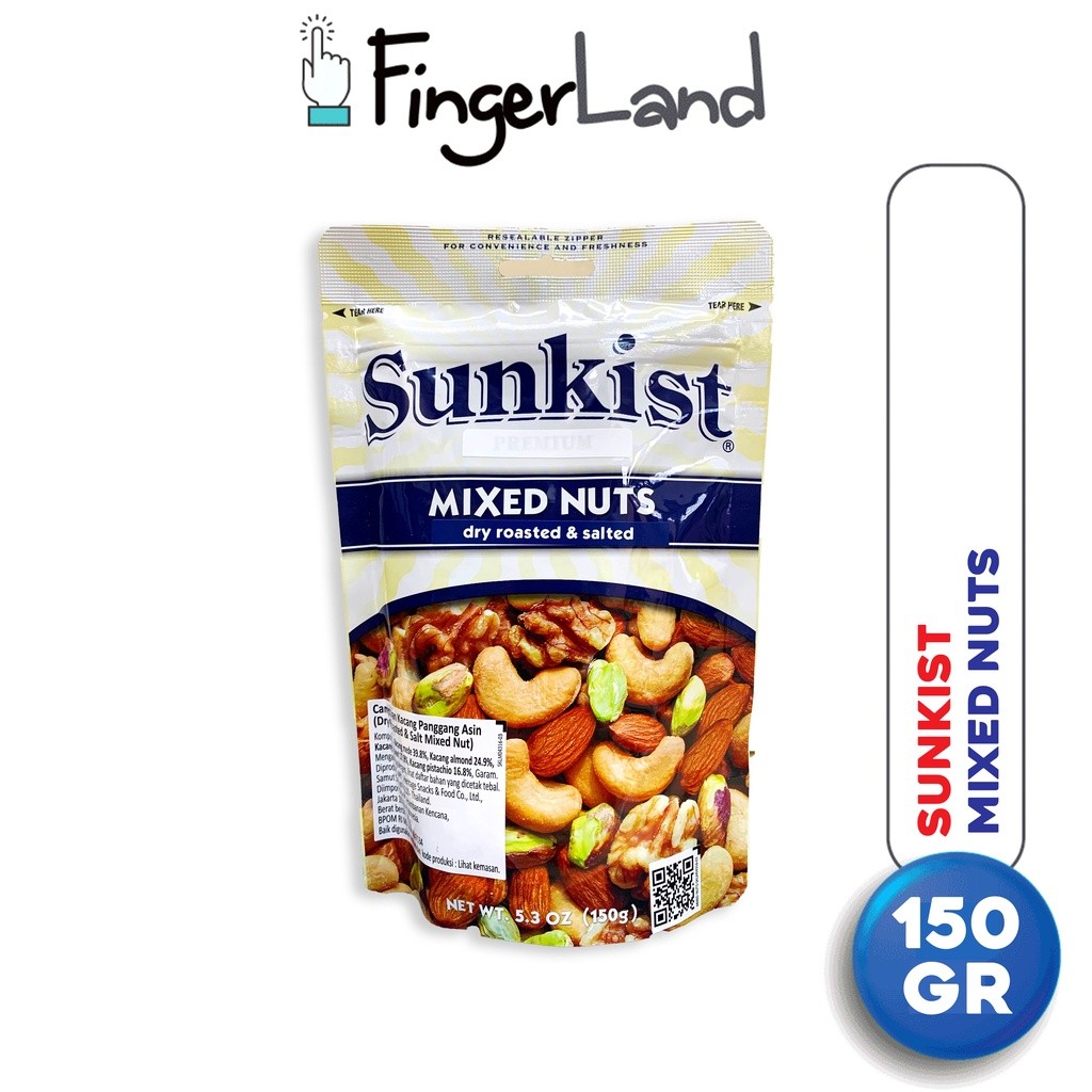SUNKIST Dry Roasted & Light Salt Mixed Nuts 150 gram Kacang Panggang