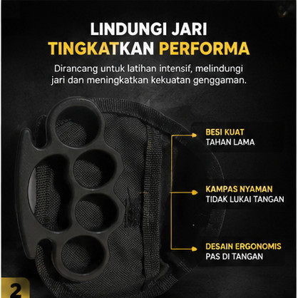Knuckle Grip Metal Besi untuk Boxing  Beladiri, Bonus Sarung Tangan, Lindungi Jari Saat Latihan Indo