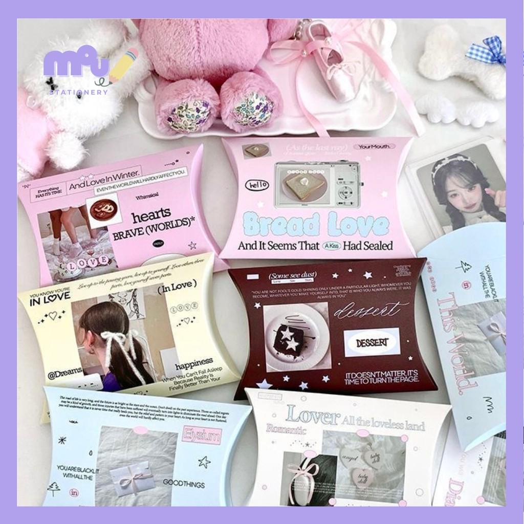[MOUMOU] Pillow Box Coquette Aesthetic Packaging Gift Box Lucu untuk Hampers dan Kado
