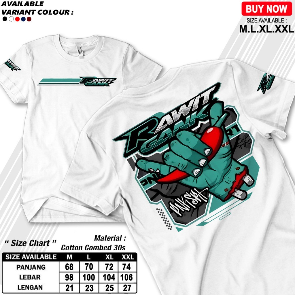 Kaos Distro Rawit Gank Unisex - Baju Cabai Racing - Kaos Cabai Rawit - Kaos Petani Muda