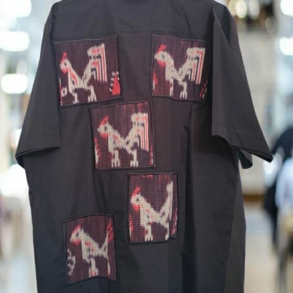 Kemeja Pria / Wanita / Unisex Katun Kombinasi Tenun Sumba NTT