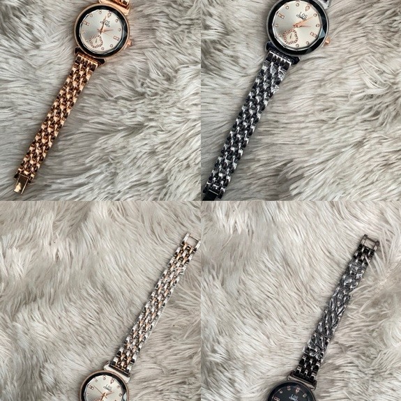 Jam Tangan Wanita Losh Rantai Gelang Desain Unik dan Elegan