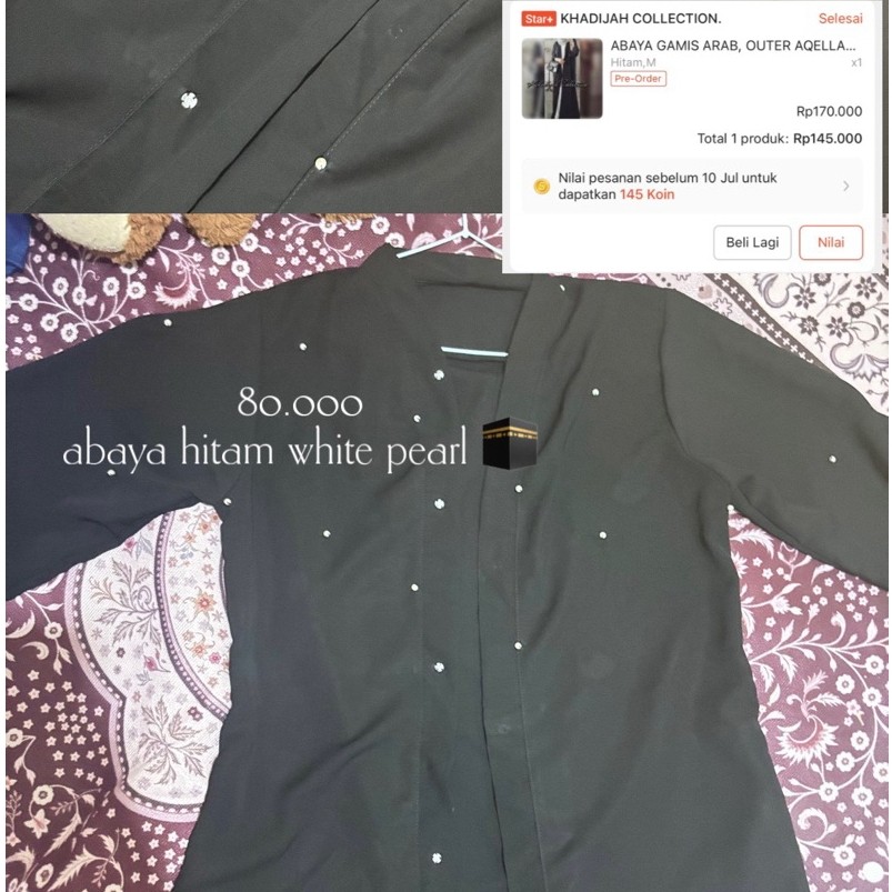 Abaya Hitam Mutiara
