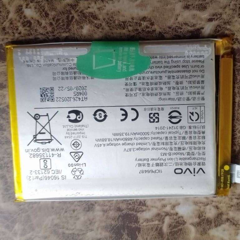 Baterai Vivo y30/y30i/y50 batre seken normal garansi