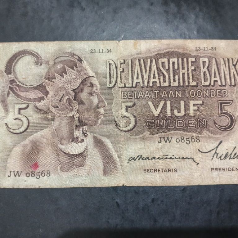 UANG KUNO 5 RUPIAH WAYANG TAHUN 1934
