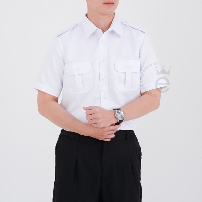 (Kemeja PDH Putih – Best Seller) Kemeja PDH Putih Premium/Kemeja ASN Putih Premium/Kemeja Office Put