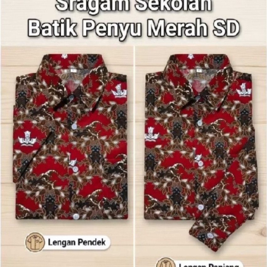 BATIK SEKOLAH SD/BATIK SD MOTIF PENYU MERAH