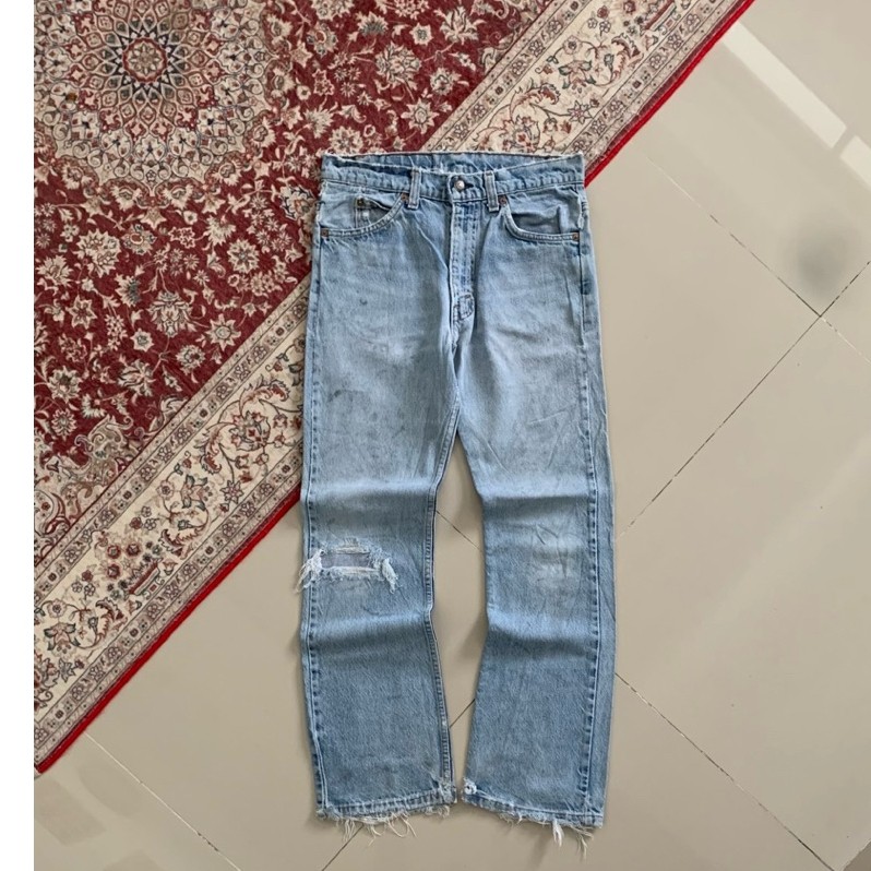 Vintage 90s Levi's 517 Orange Tab Distressed Faded Bootcut Jeans