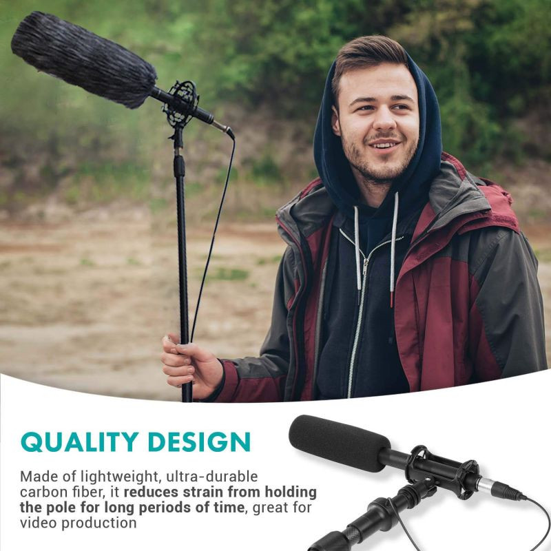 Tiang Boom Pole Mic 3.5 Meter Universal Penyangga Microphone Alumunium Ringan Untuk Video Film
