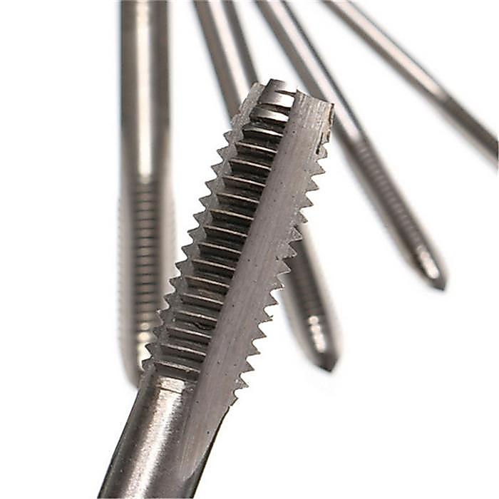 7psc Hand Tap Set M3-M12 Tap Tangan Metrik Mata Bor Tap Die Set Alat Tap Set Senai