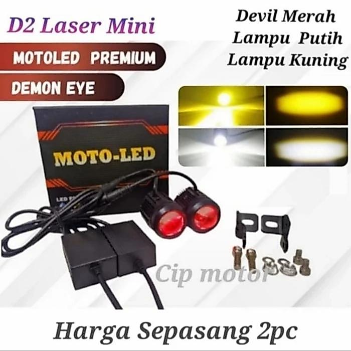 Lampu Tembak D2 Laser Bullaes 20 Watt Premium Moto Led Premium Devil