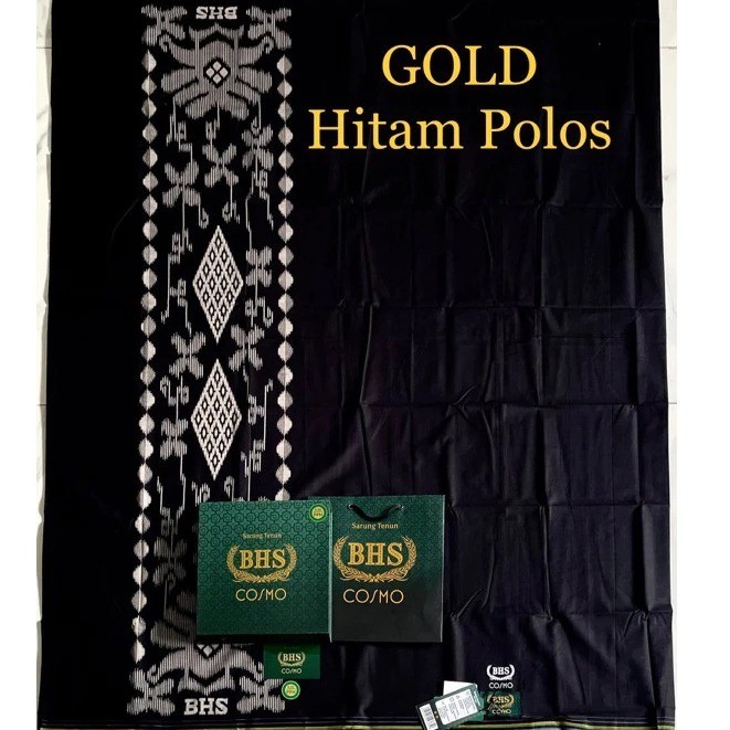 Sarung BHS COSMO GOLD ORIGINAL HITAM POLOS & PUTIH POLOS
