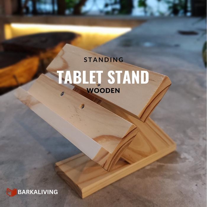 Stand Holder Tablet / Ipad Kayu Kasir / Dock Kasir Tab - 7 inch