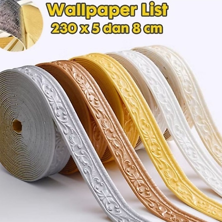 Wallpaper List/Lis stiker Pembatas dekorasi dinding. Hiasan Dinding Rumah