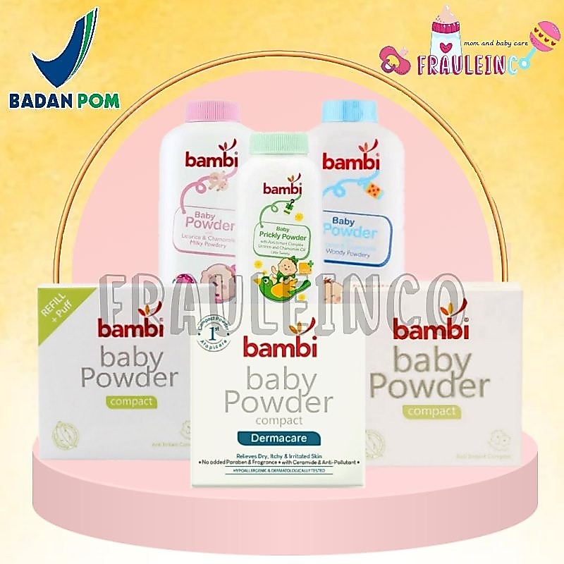 *FRAULEINCO* Bambi Baby Compact Powder Full Case / Bambi bedak padat / Bambi bedak tabur / Bambi bed