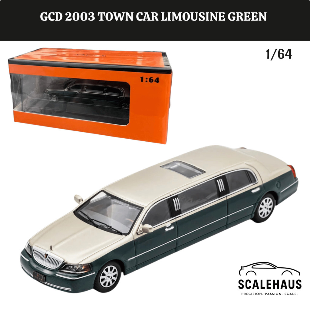 GCD 1/64 2003 Town Car Limousine Green