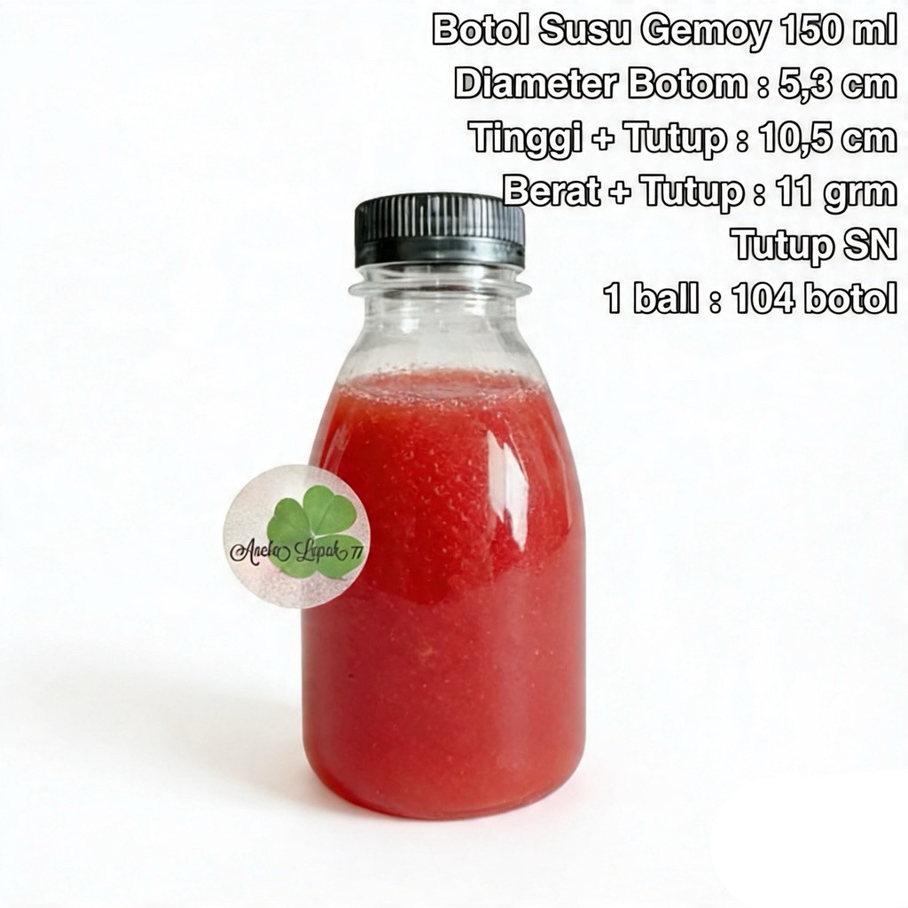 SALE1 Ball ( 100 pcs) Botol SUSU GEMOY 150 ml Botol Plastik 150 ml Botol Kemasan 150 mlTERMURAH
