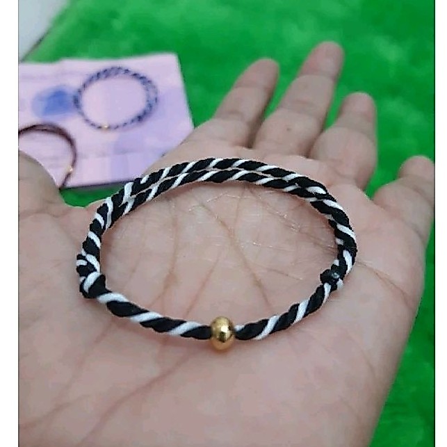 Gelang Tali Tridatu Hitam Dior 0,1gram Semar Jawa