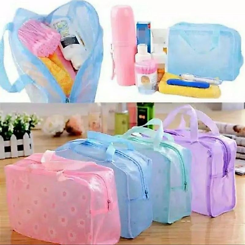 Tas transparant anti air/pouch peralatan mandi