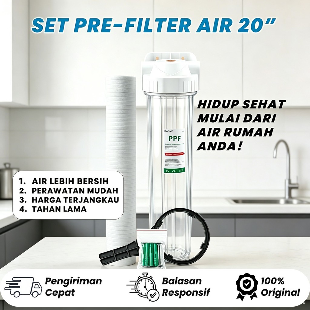Housing Filter Air 20" / Water Filter Housing 20" -  Clear, 1/2 inch