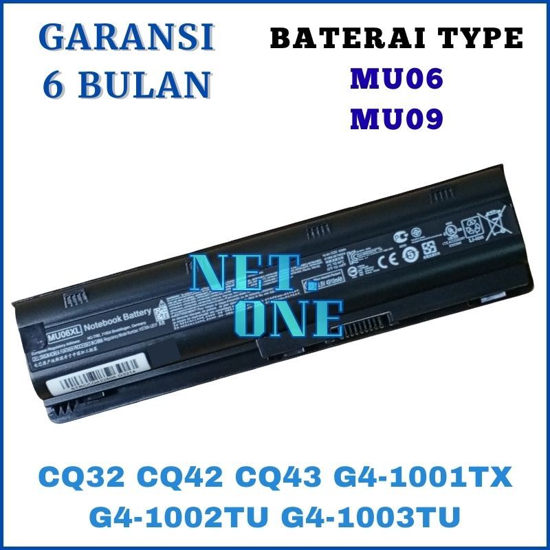 Baterai Batre For Laptop HP 1000 Series HP CQ42 MU06 MU06XL -NETONE
