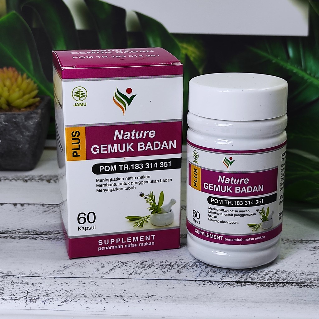 ~BEST SELLER ~ SUPLEMEN PENGGEMUK BADAN Pria Herbal BPOM Ori Nature Gemuk Badan Plus Super Weight Ga