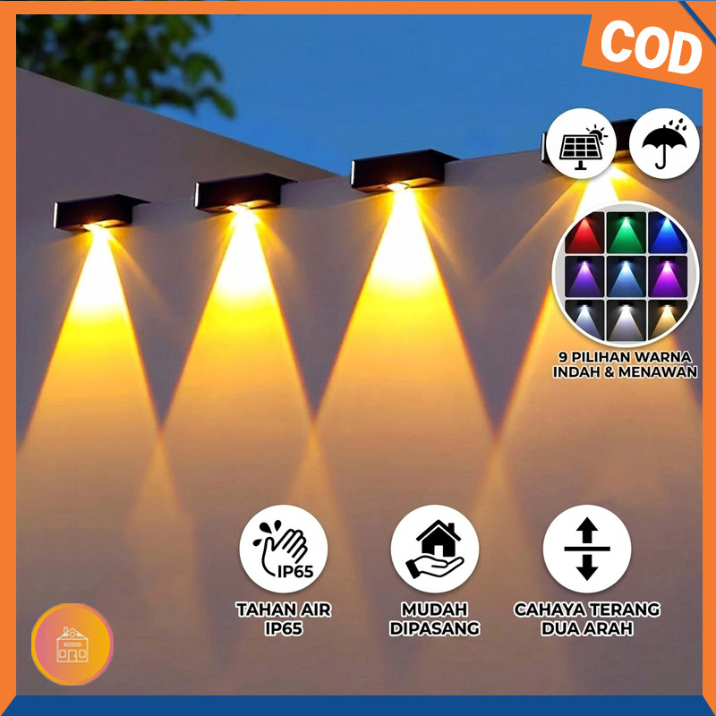 Lampu Dinding Teras Hias LED Lamp Taman Tenaga Matahari Surya Lampu Dinding Outdoor Lampu Dinding Te