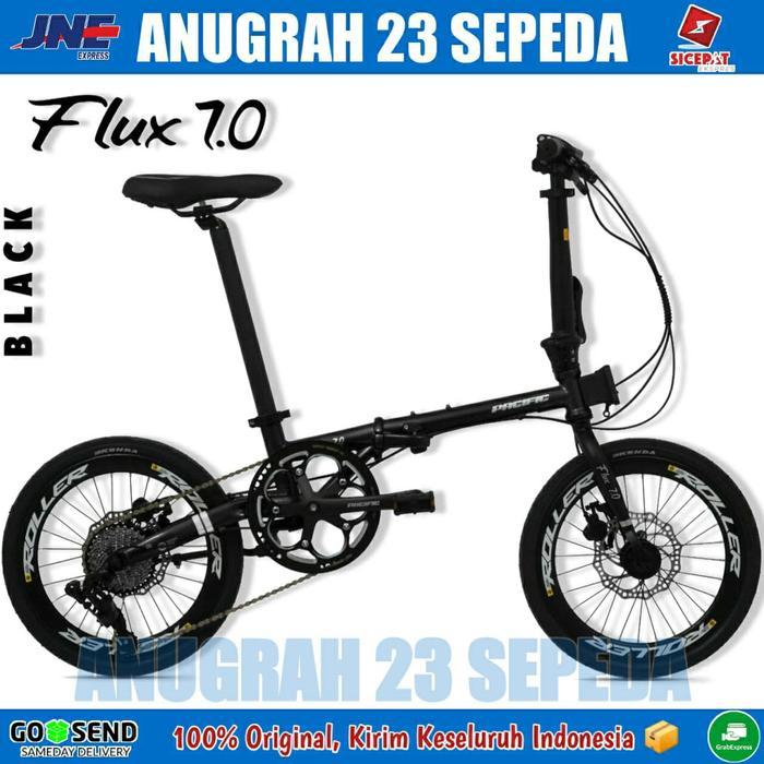 sepeda lipat pasific flux 7.0 rem hidrolik 10 speed - BLACK