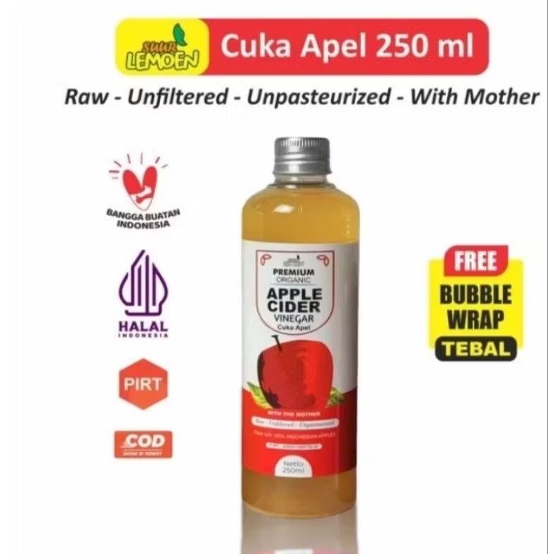 Cuka Apel Premium Organik 250ml Cuka Apel Organik Cider